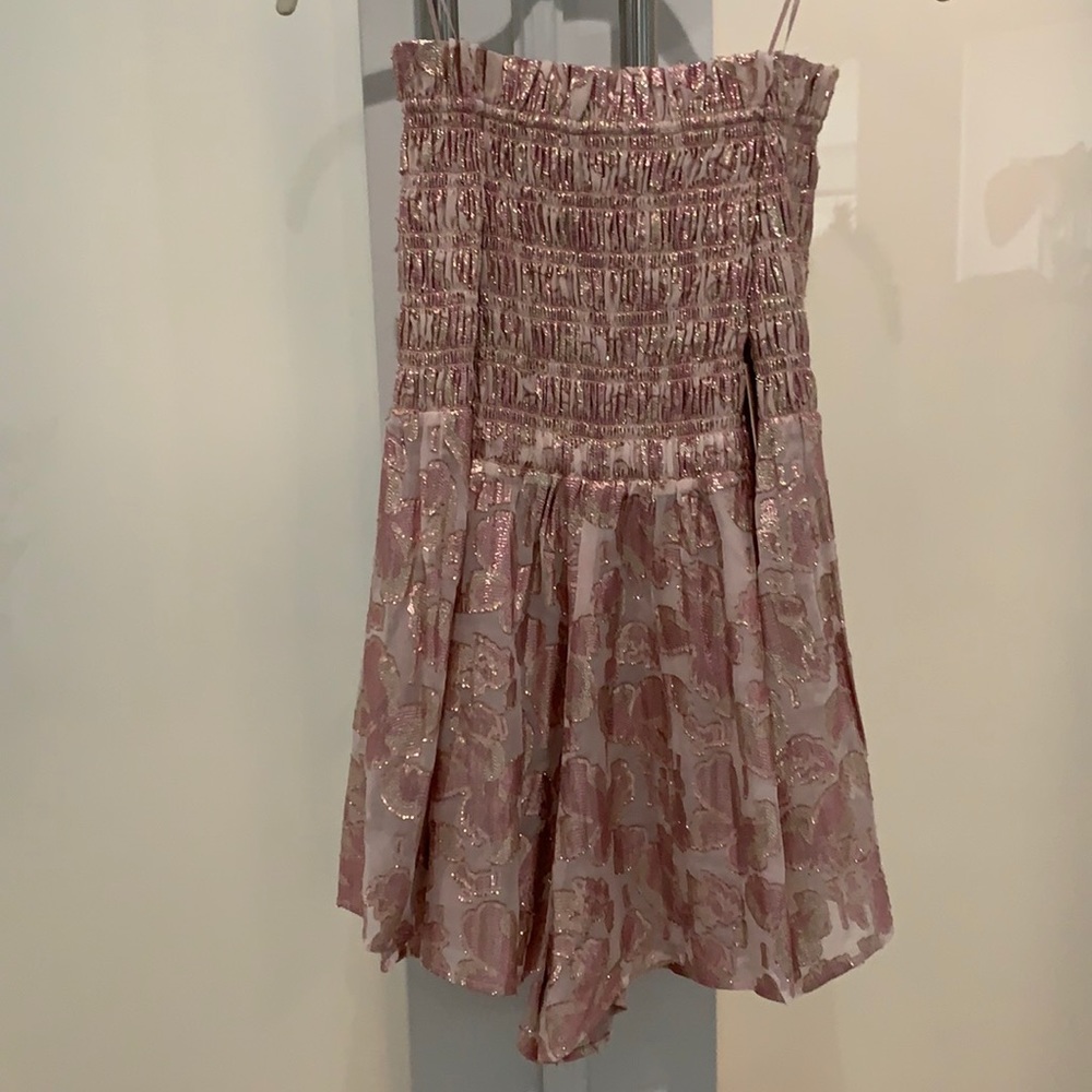 BRAND NEW Alice McCall rose gold & gold romper. Size US 2